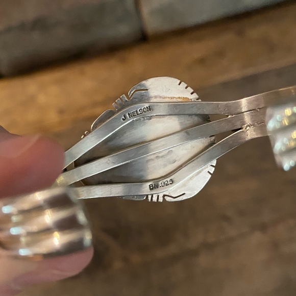 J Nelson Turquoise & Silver Cuff Bracelet - Picture 6 of 9